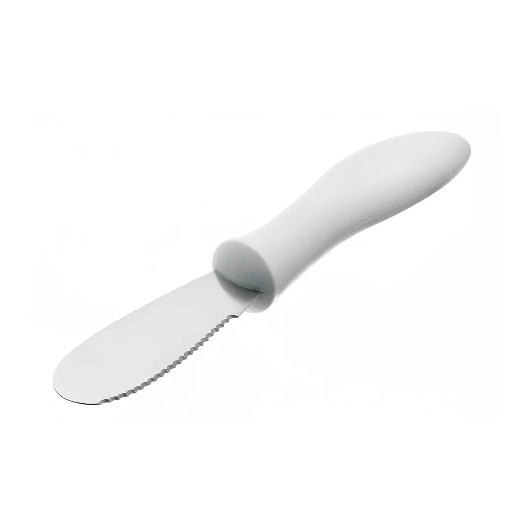 Browne USA 574362 - 8.3" Butter Spreader Knife, Steel Blade, White Nylon Handle, Heat‑Resistant