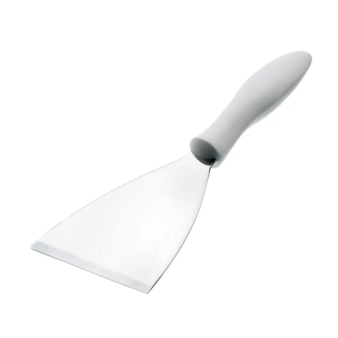 Browne USA 574380 - Grill Scraper, 4" Wide Steel Blade, White Nylon Handle Heat‑Res, NSF