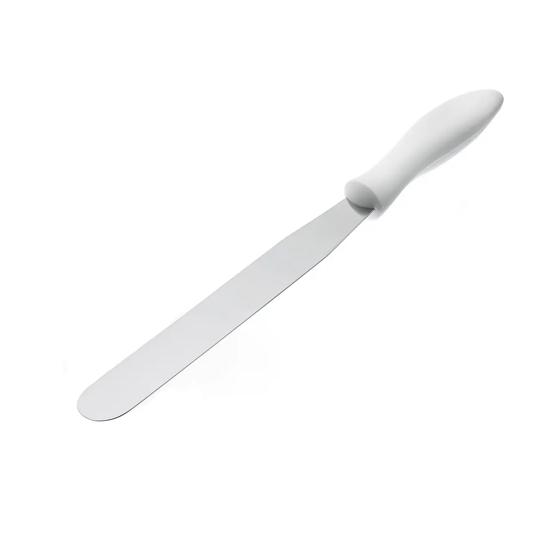 Browne USA 574386 - Spatula, 11" x 6" x 1" Steel Blade, White Nylon Handle, Heat‑Resistant 446°F, NSF