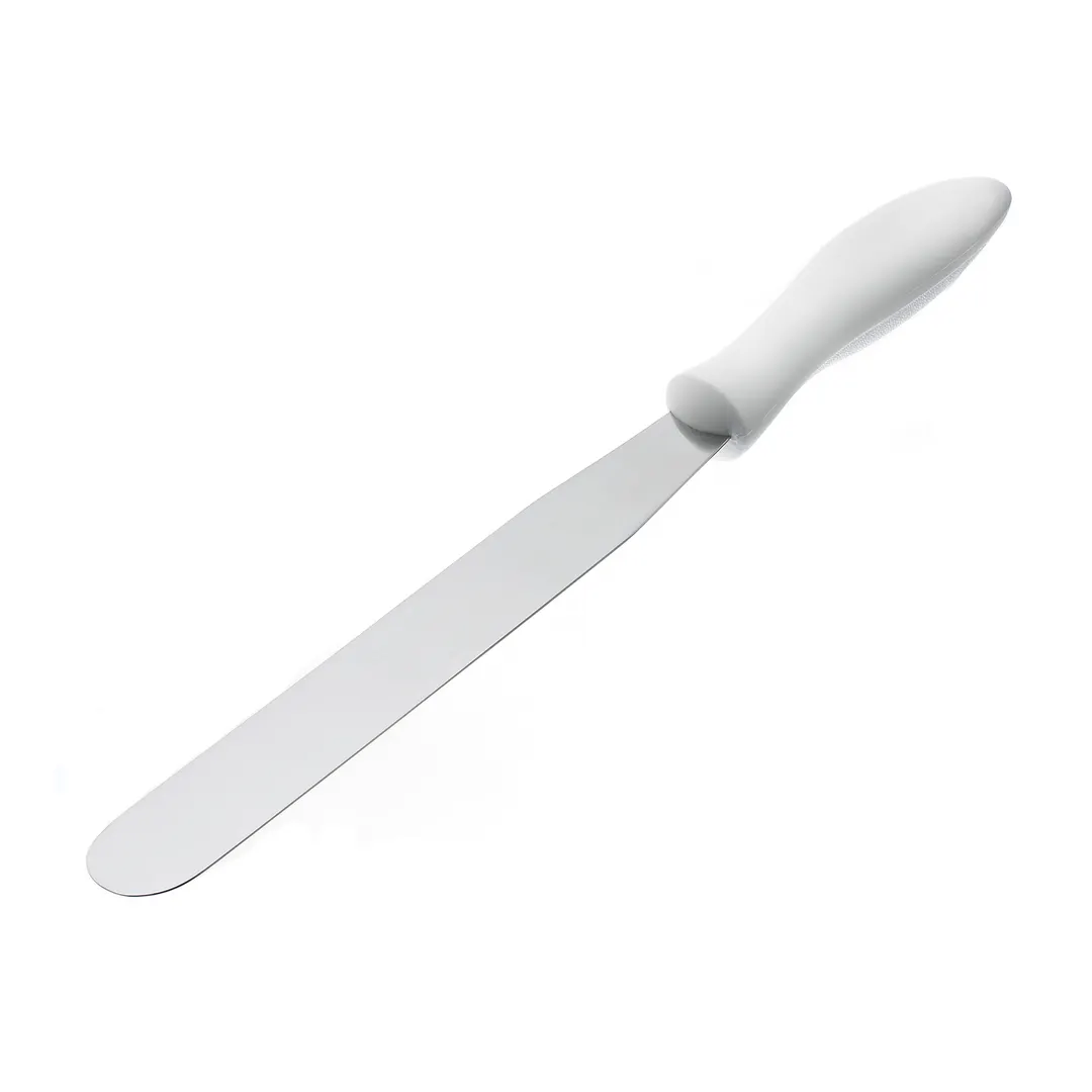 Browne USA 574388 - 13" Spatula, 8" L x 1.3" W Carbon Blade, White Nylon Handle, Heat‑Res 446°F, NSF
