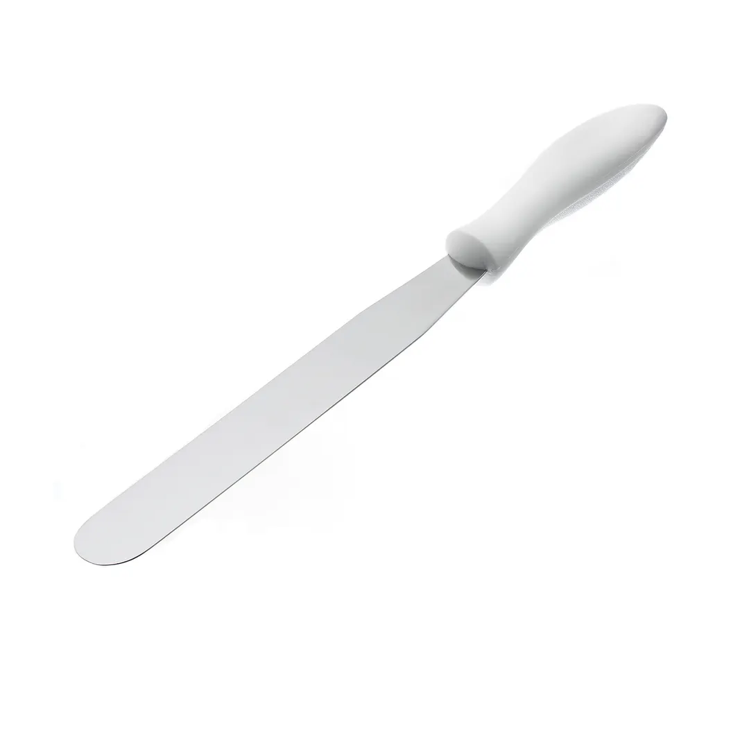 Browne USA 574392 Spatula, 12" Steel Blade, White Nylon Handle, Heat‑Resistant, Dishwasher Safe