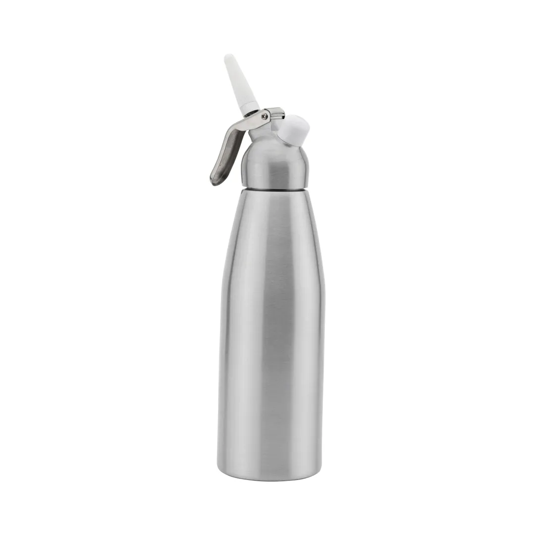 Browne USA 574408 Whipped Cream Dispenser, 1 Qt Aluminum, 4-1/8" Dia x 14-15/16" H, 2 Cartridges