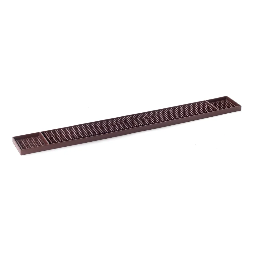 Browne USA 57486812 Bar Mat – 27" L x 3-3/10" W Rectangular Rubber Drainer with Wells at Both Ends