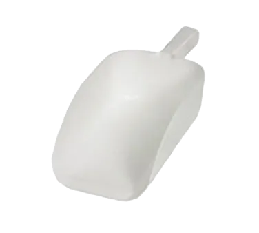 Browne USA 574873 Ice Scoop, 64 Oz (1.9 L) Flat-Bottom Plastic Scoop, White, Dishwasher Safe