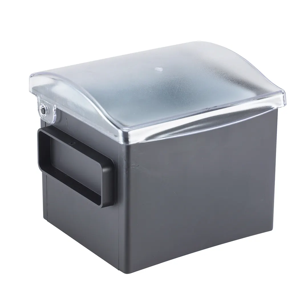 Browne USA 574876 Condiment Holder Black 2‑Pt 7‑3/4" L x 7" W x 6" H Plastic Insert with Clear Cover