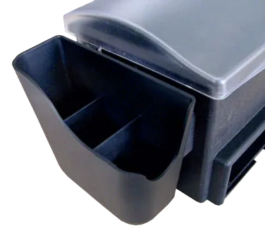 Browne USA 574877 Bar Caddy Set of 2 (L/R), 6" x 2-1/3" x 5.5", Black Plastic - Set