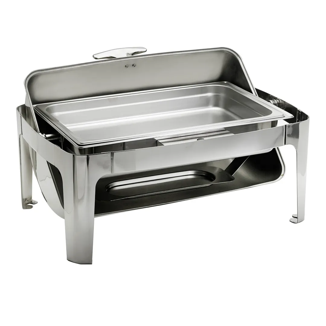 Browne USA 575137 Cadence Chafing Dish, 9‑Qt Rect, 26½" x 21½" Stainless Steel, Vented Roll Top