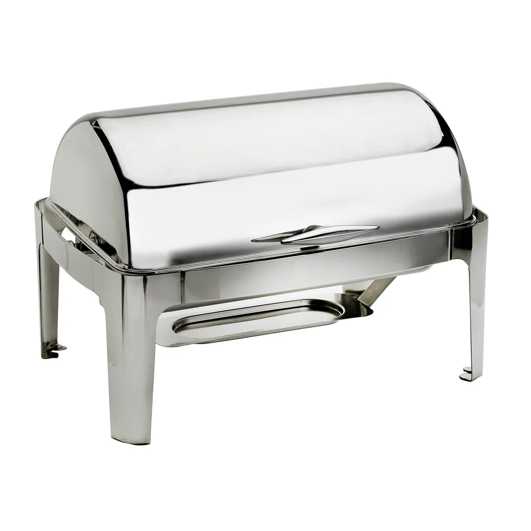 Browne USA 575137 Cadence Chafing Dish, 9‑Qt Rect, 26½" x 21½" Stainless Steel, Vented Roll Top