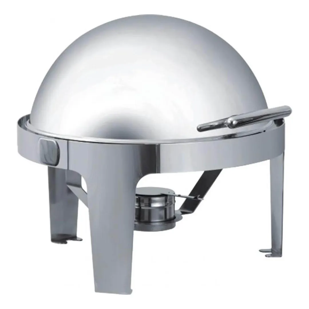 Browne USA 575138 Chafing Dish, 7-Qt Round, 22-1/2" x 20" Stainless Steel, Roll-Top Cover