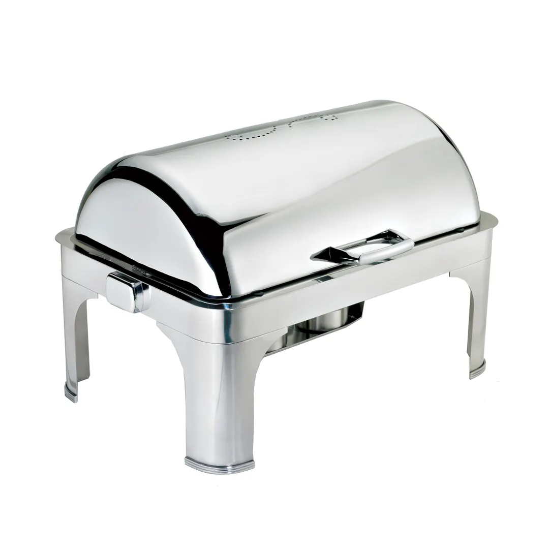 Browne USA 575175 Harmony Chafer – 9 Qt Steel, 26.5" L x 21.5" W x 17.5" H, Roll‑Top 140°/180°