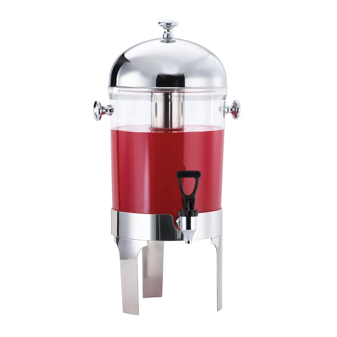 Browne USA 575179 Juice Dispenser 7 Qt Poly SS Top/Bottom Mirror Faucet Ice Cylinder 1 Gal Bowl