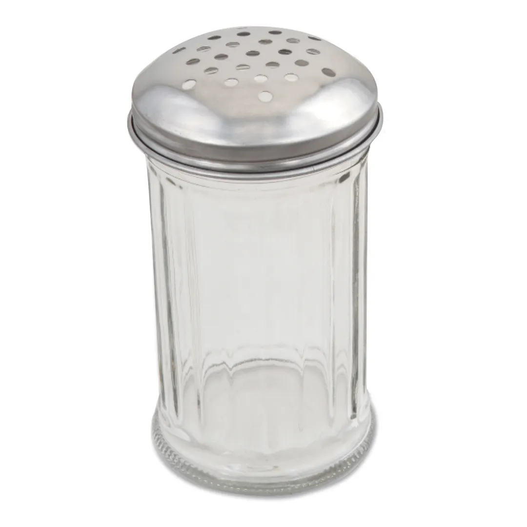 Browne USA 575181 Cheese Shaker, 12 oz, 3" Dia x 5-3/5" H, Clear Plastic, Perforated Top, 1 Dozen