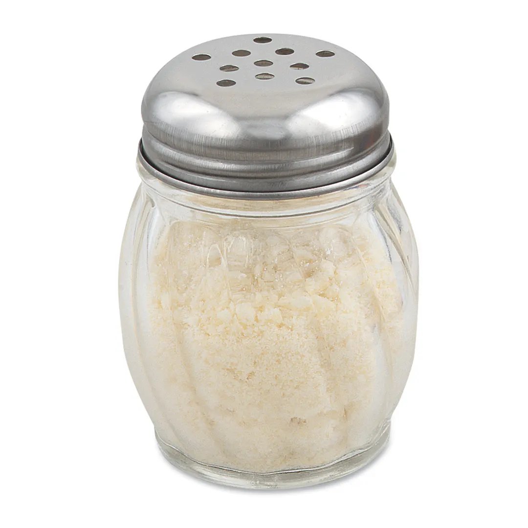 Browne USA 575185 Cheese Shaker, 6‑9 oz, 2‑3/5" Dia. x 3‑3/5" H, Clear, Perforated Top - Dozen