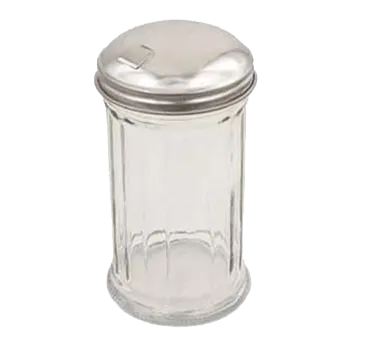 Browne USA 575187 Sugar Pourer, 12 Oz, 3" Dia x 6" H, Glass/Stainless Steel Top, Spout - Dozen