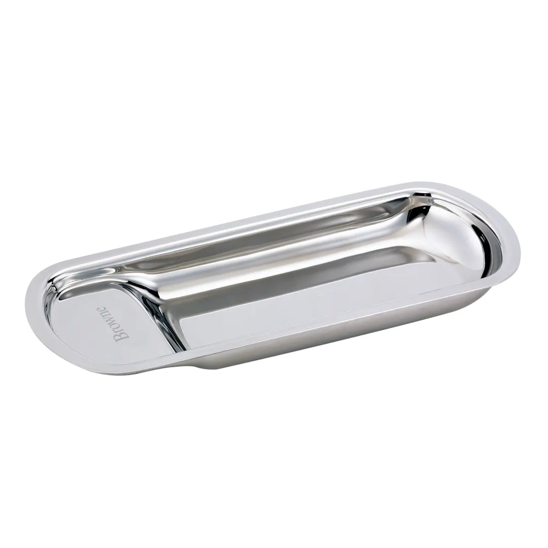 Browne USA 575199 Eclipse Spoon Rest, 10.5" x 4.5", Stainless Steel, Mirror