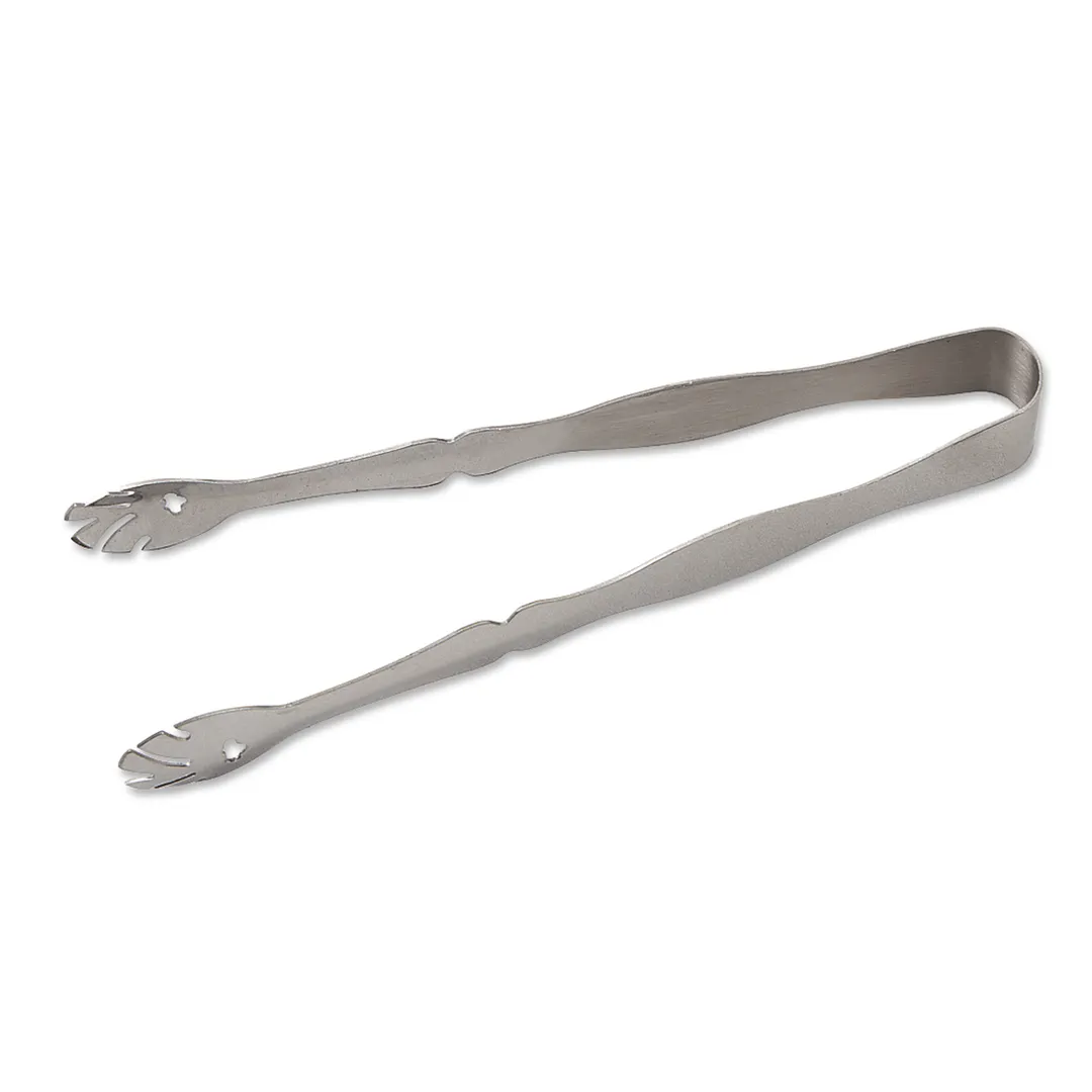 Browne USA 57525 Pom & Ice Tongs, 7-3/10" Stainless Steel, Scalloped, 7-8" Length
