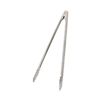 Browne USA 57529 Utility Tongs - 16" Spring, Scalloped, 0.5 mm, Stainless Steel, Non-Coated Handle