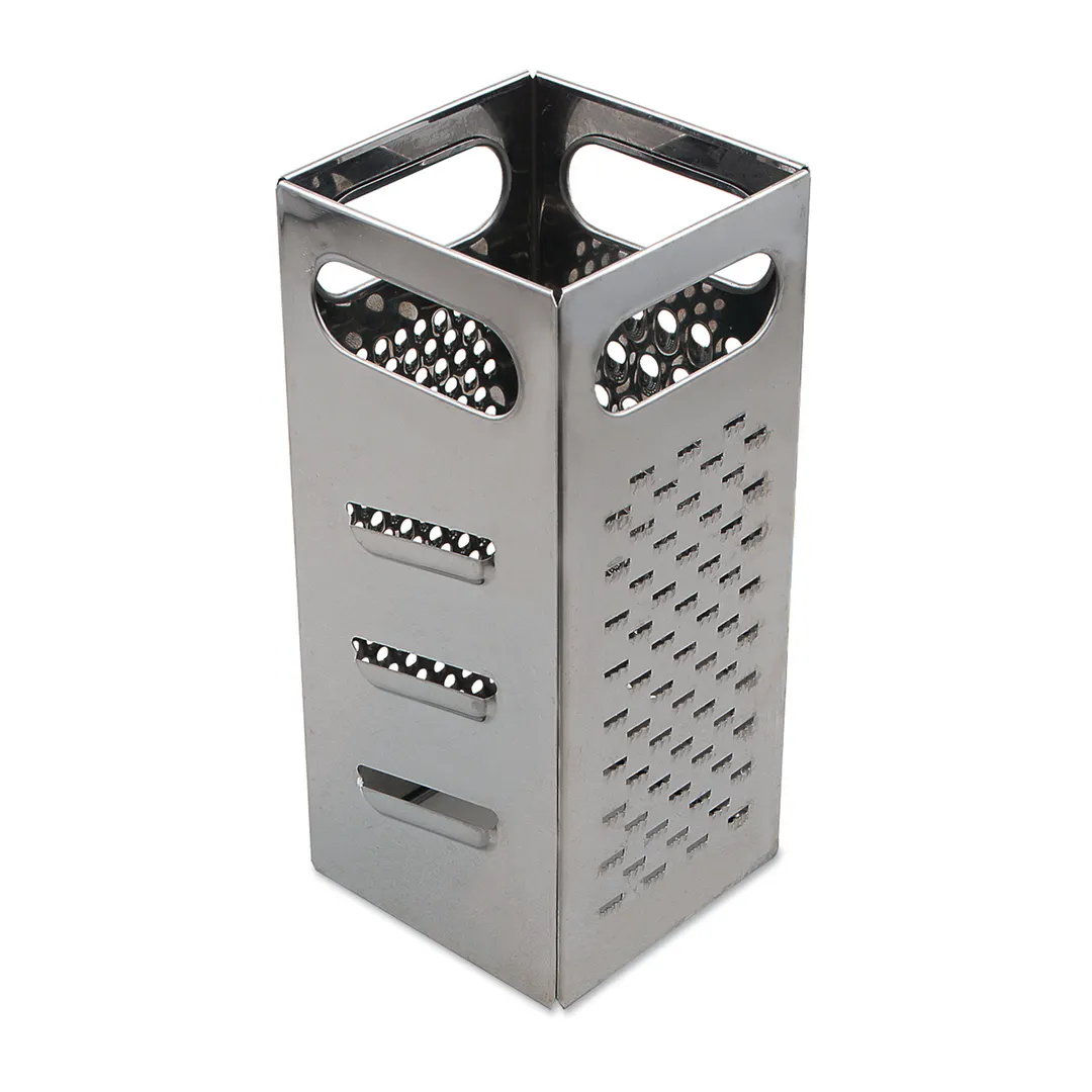 Browne USA 5753300 Grater, 4" x 4" x 9" Stainless Steel, 4 Surfaces Coarse, Medium Slicer & Julienne
