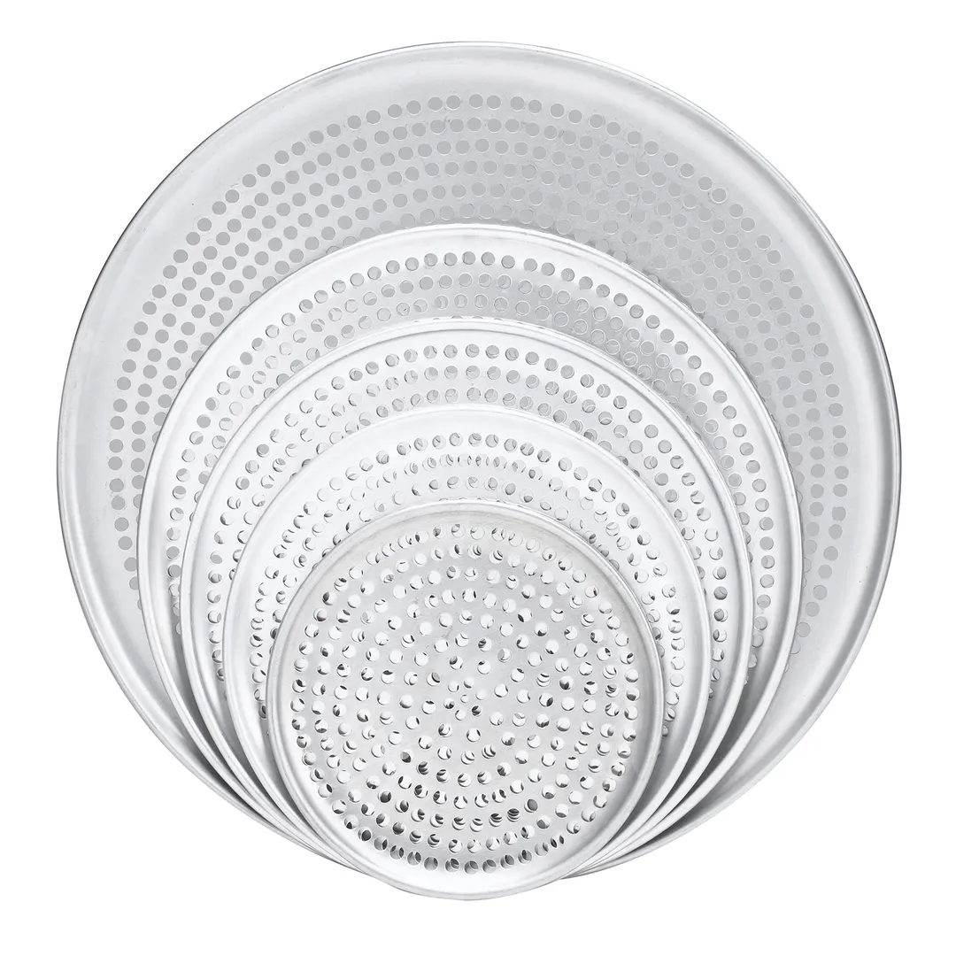 Browne USA 575352 Pizza Pan, 12" Round Perforated Aluminum Tray, 18‑Gauge 1.0 mm Thickness