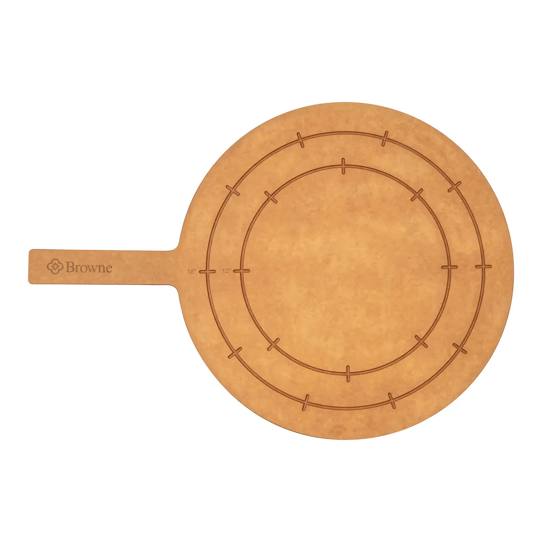Browne USA 575376 Pizza Peel – 19½" Paddle, Marks 12"/16" & 10"/14"/18", Wood Handle, Waterproof