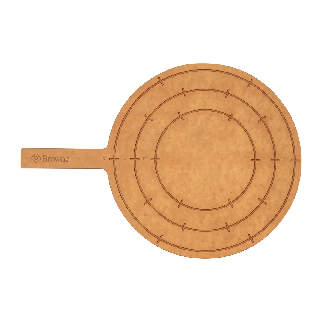 Browne USA 575376 Pizza Peel – 19½" Paddle, Marks 12"/16" & 10"/14"/18", Wood Handle, Waterproof