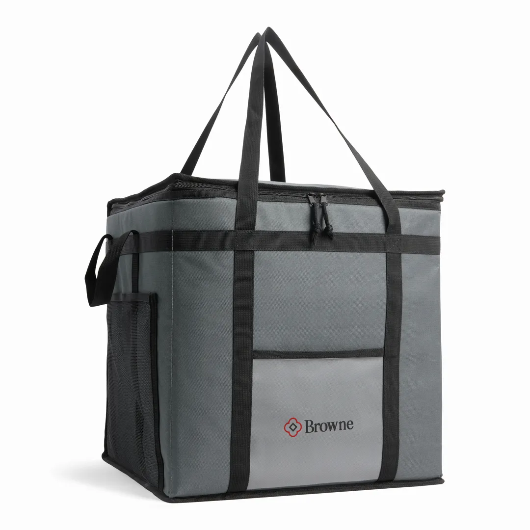 Browne USA 575390 Insulated Food Delivery Bag, 16x14x14, 600D Polyester, Water Resistant, Thermal Insulation