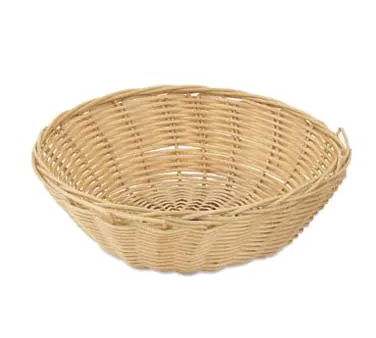 Browne USA 575444 Basket, 8" x 2.3", Wire‑Reinforced Top & Bottom, Polypropylene, Tan