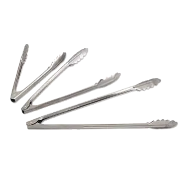 Browne USA 57549 Utility Tongs - 14-16" Spring Operated, Scalloped Edges, Stainless Steel