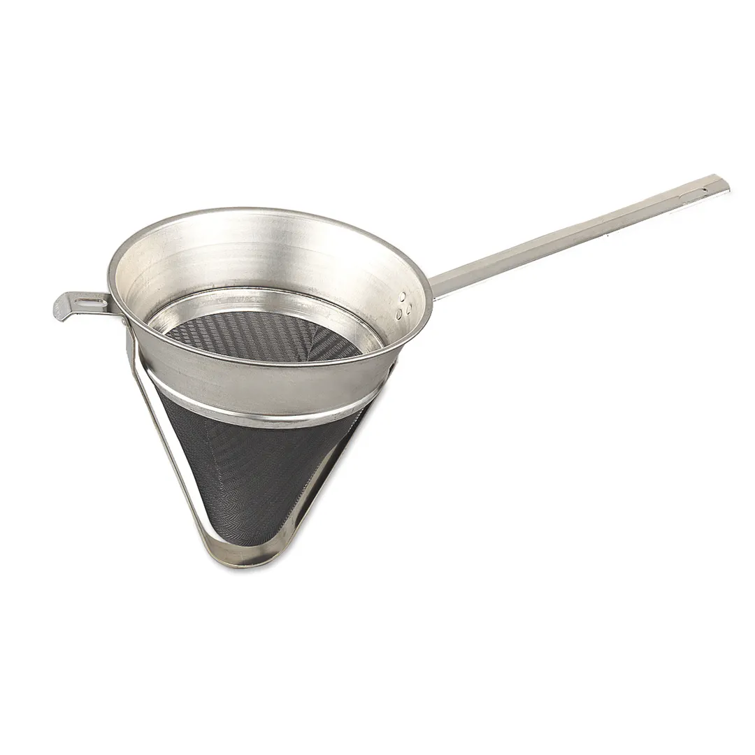 Browne USA 575514 China Cap & Bouillon Strainer, 2-1/4 Qt, 8" Bowl, Fine Stainless Mesh, Bar & Hook
