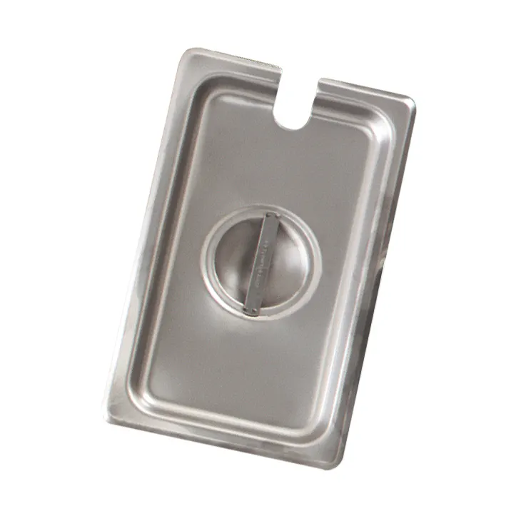 Browne USA 575549 1/3‑Size 304 SS Table Pan Cover Flat Notched Handle, 12‑4/5" L x 7" W, 24G NSF