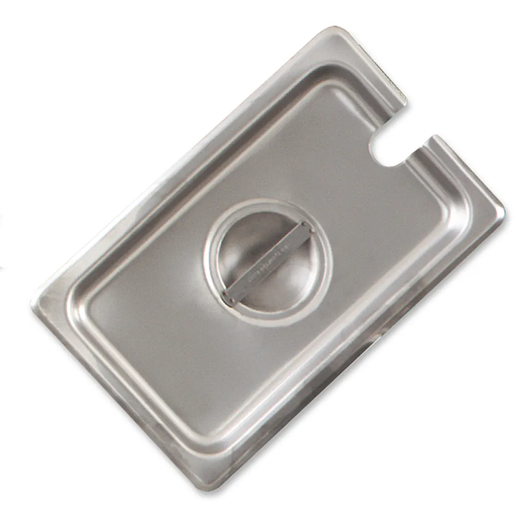 Browne USA 575599 Steam Pan Cover, 1/9 Flat Notched Handle, 24‑Gauge Steel, 6‑3/10" L x 4‑2/5" W