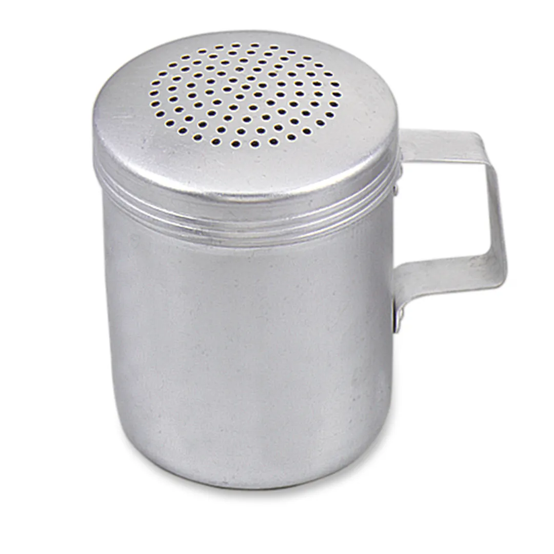 Browne USA 575671 Dredge Shaker 10-11 oz 2-1/2" Dia x 3-7/10" H Aluminum Satin Metal Lid Handled Top