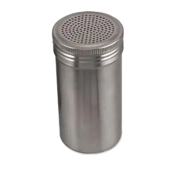 Browne USA 575673 Dredge Shaker, 16 Oz, 2‑3/4" Dia × 5‑1/2" H, Stainless Steel, Perforated Top, Lid