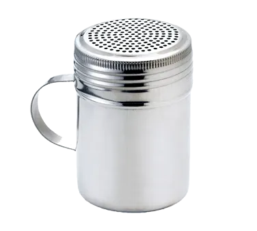 Browne USA 575674 Dredge Shaker, 16-Oz, 2-3/4"×5.5" H, Stainless with Handle, 1.9 mm Holes Lid