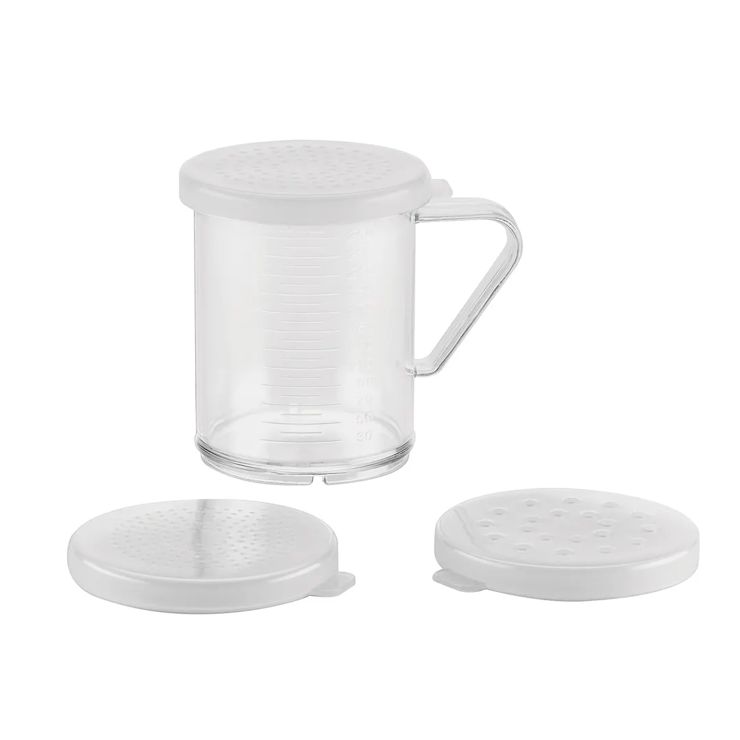Browne USA 575680 Dredge Set, 10 Oz (2.5" Dia x 0.7" H) Plastic Polycarbonate Lids - 1/Set
