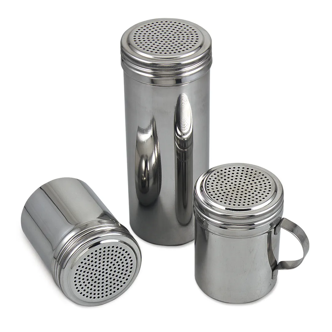 Browne USA 575698 Dredge Shaker, 12‑22 oz, 2‑3/4" Dia x 3‑7/8" H, 1.9 mm Holes, Stainless Steel Lid