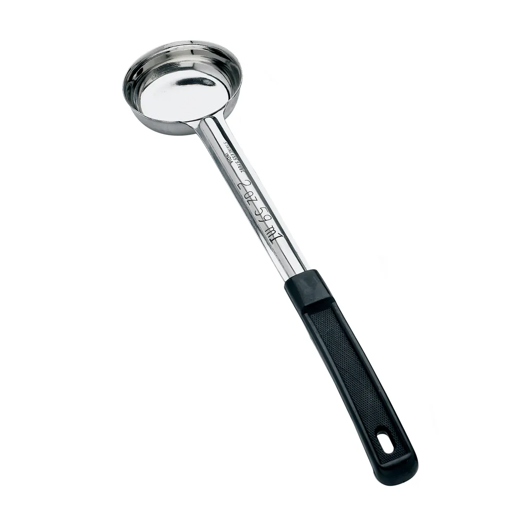 Browne USA 5757220 Portion Control Spoon – 2 oz / 10-4/5" Stainless Steel Black Handle Heat‑Resist