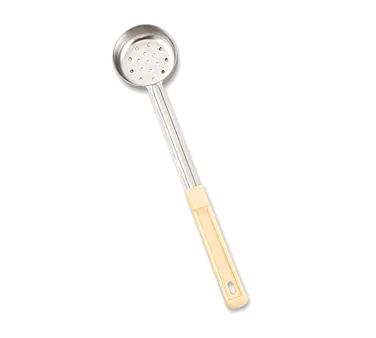 Browne USA 5757431 Portion Spoon - 3 oz Perforated Stainless Steel, 10-4/5" Length, Beige Handle