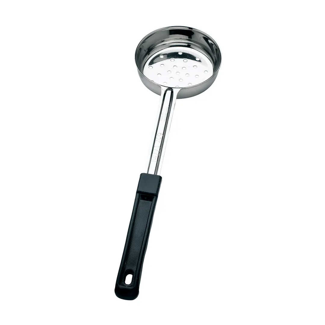 Browne USA 5757461 Spoon – 6 Oz, 10-4/5" Perforated SS, Black Plastic Handle, 392°F/200°C, 1.0 mm