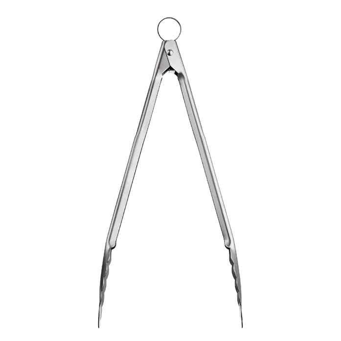 Browne USA 57578 Utility Tongs - 12" Stainless, Silver, Non‑Coated, Push‑Pull Lock, Dishwasher Safe
