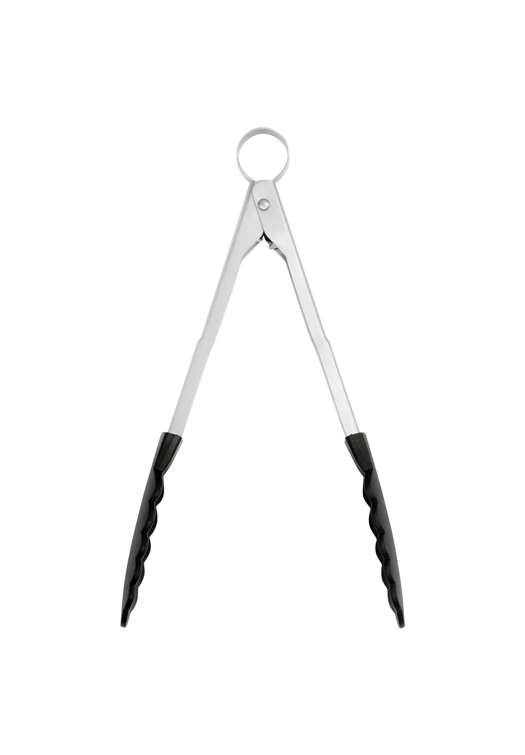 Browne USA 57587 Utility Tongs, 11" Black Stainless, Nylon Non‑Stick Head, Lock, Dishwasher Safe