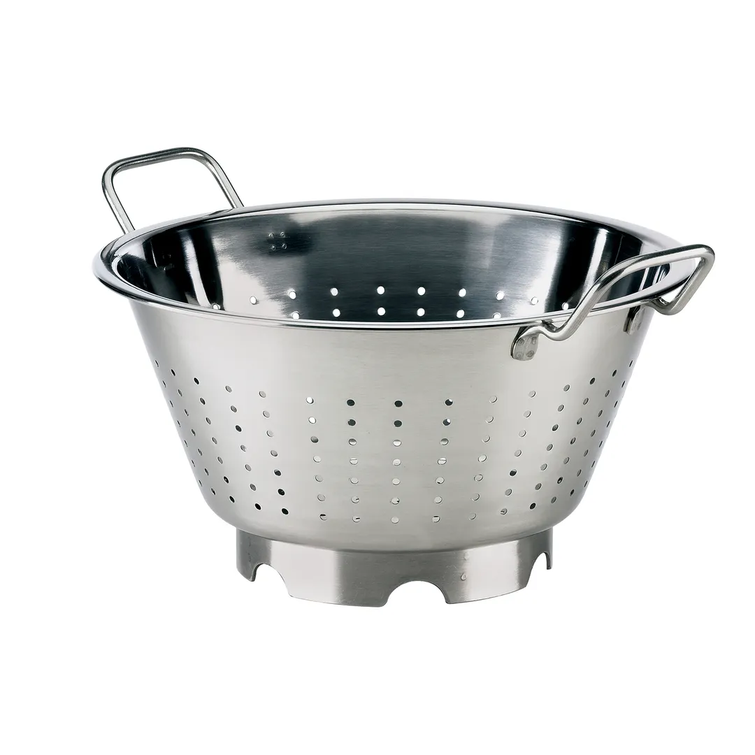 Browne USA 575950 Colander, 7-Qt 12¾” Diameter, Bottom, Handles, Footed Base, Stainless Steel