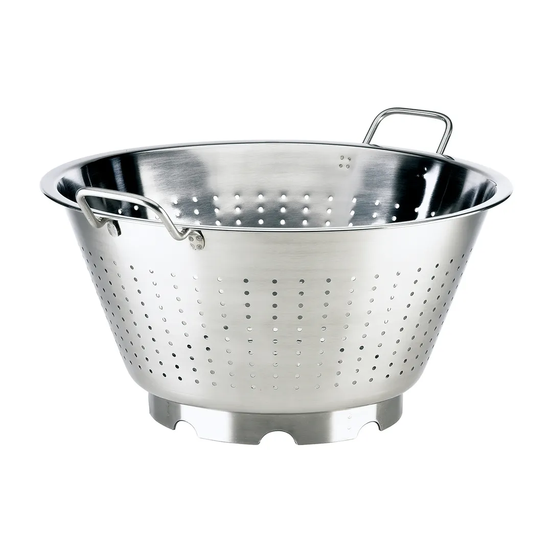 Browne USA 575952 Colander, 16‑Qt, 16½" Diameter, Stainless Steel Mirror, Looped Handles