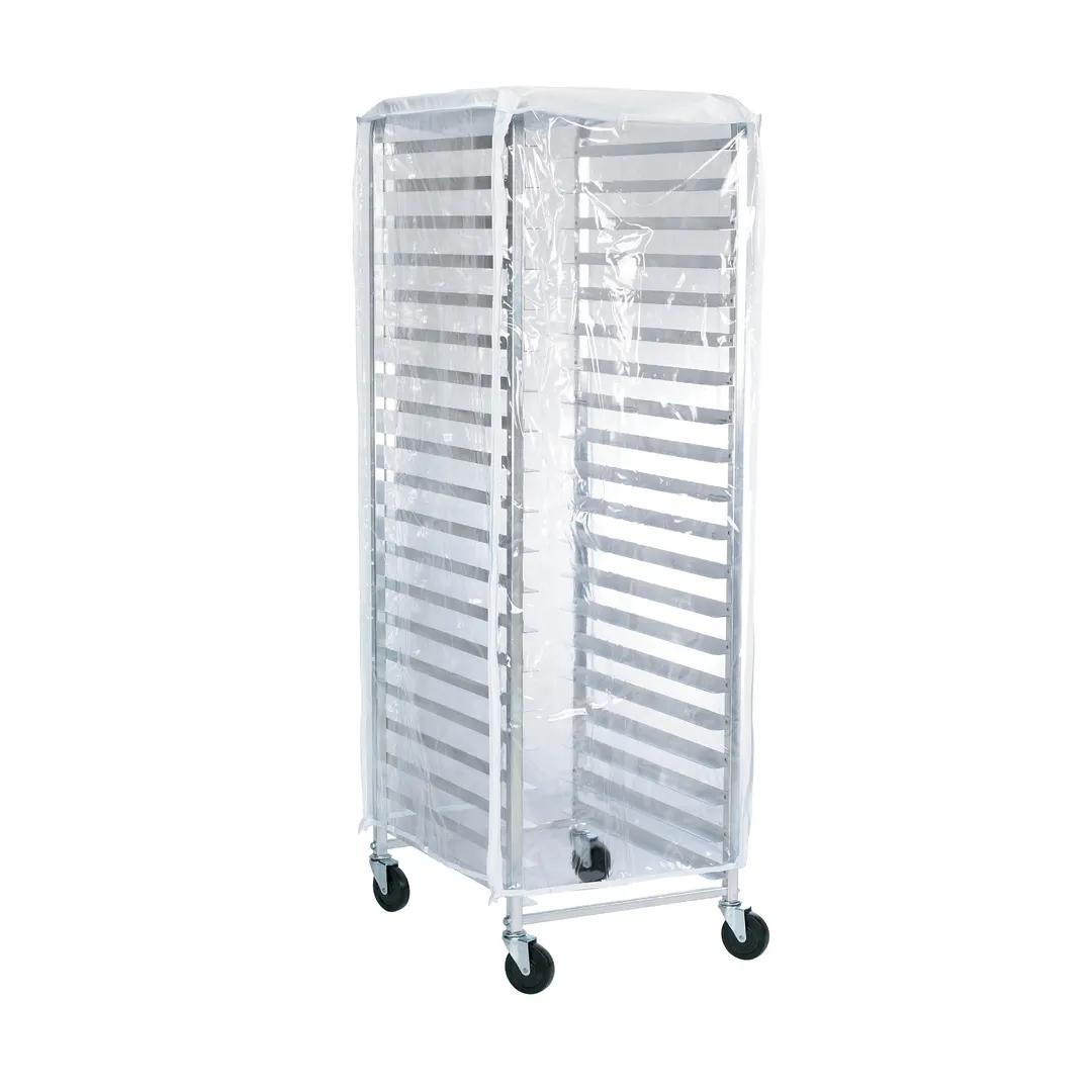 Browne USA 57913400 Clear PVC Bun Pan Rack Cover, 23"W x 28"D x 62"H, End Load, Resistant to -10°F