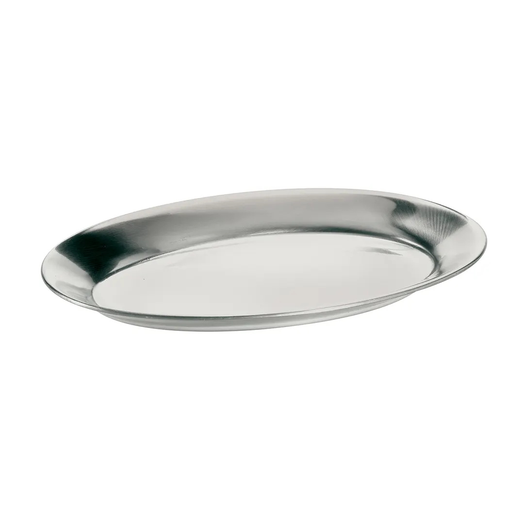 Browne USA 5811563 Oval Steak Platter, 8-3/10" x 12-1/2" 12" Mirror Aluminum, No Handle