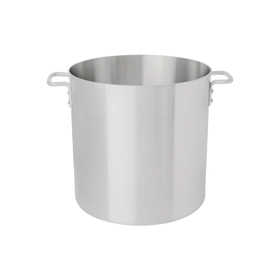 Browne USA 5813140 40‑Qt Stock Pot, 14½"×14¼" Aluminum, Natural, Riveted Handles, NSF