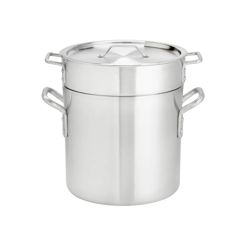 Browne USA 5813212 Double Boiler Set, 12 Qt (10‑3/10" x 9‑3/10") Aluminum – Insert & Cover MultiHeat