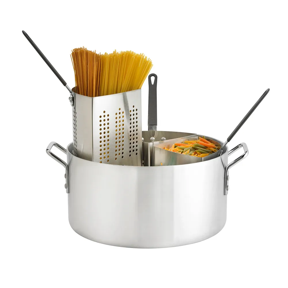 Browne USA 5813319 Thermalloy 3-Qt Triangular Pasta Cooker Insert, Perforated Stainless Steel