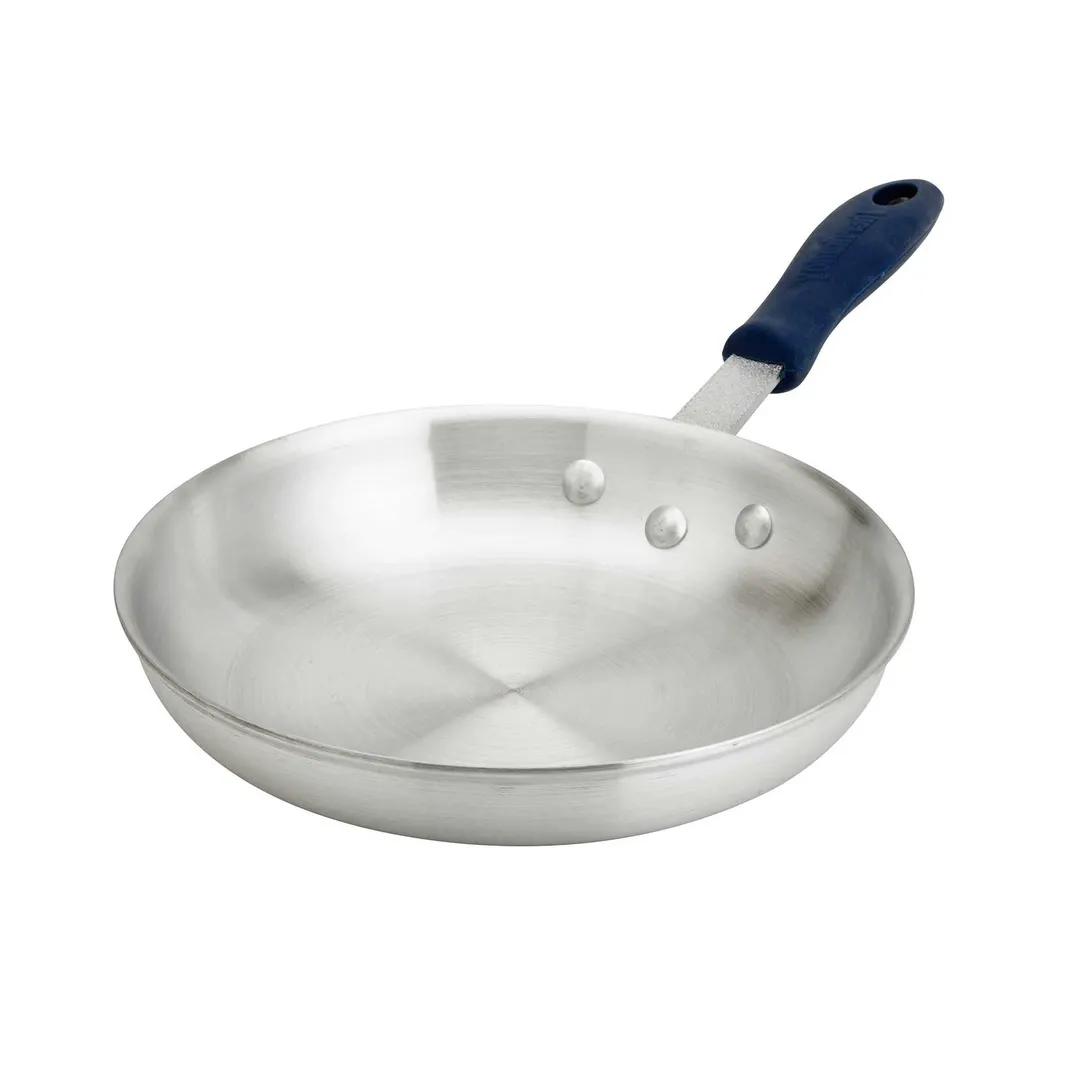 Browne USA 5814814 Thermalloy Fry Pan, 14" Dia x 2½", Aluminum, Blue Silicone Sleeve to 572°F, NSF