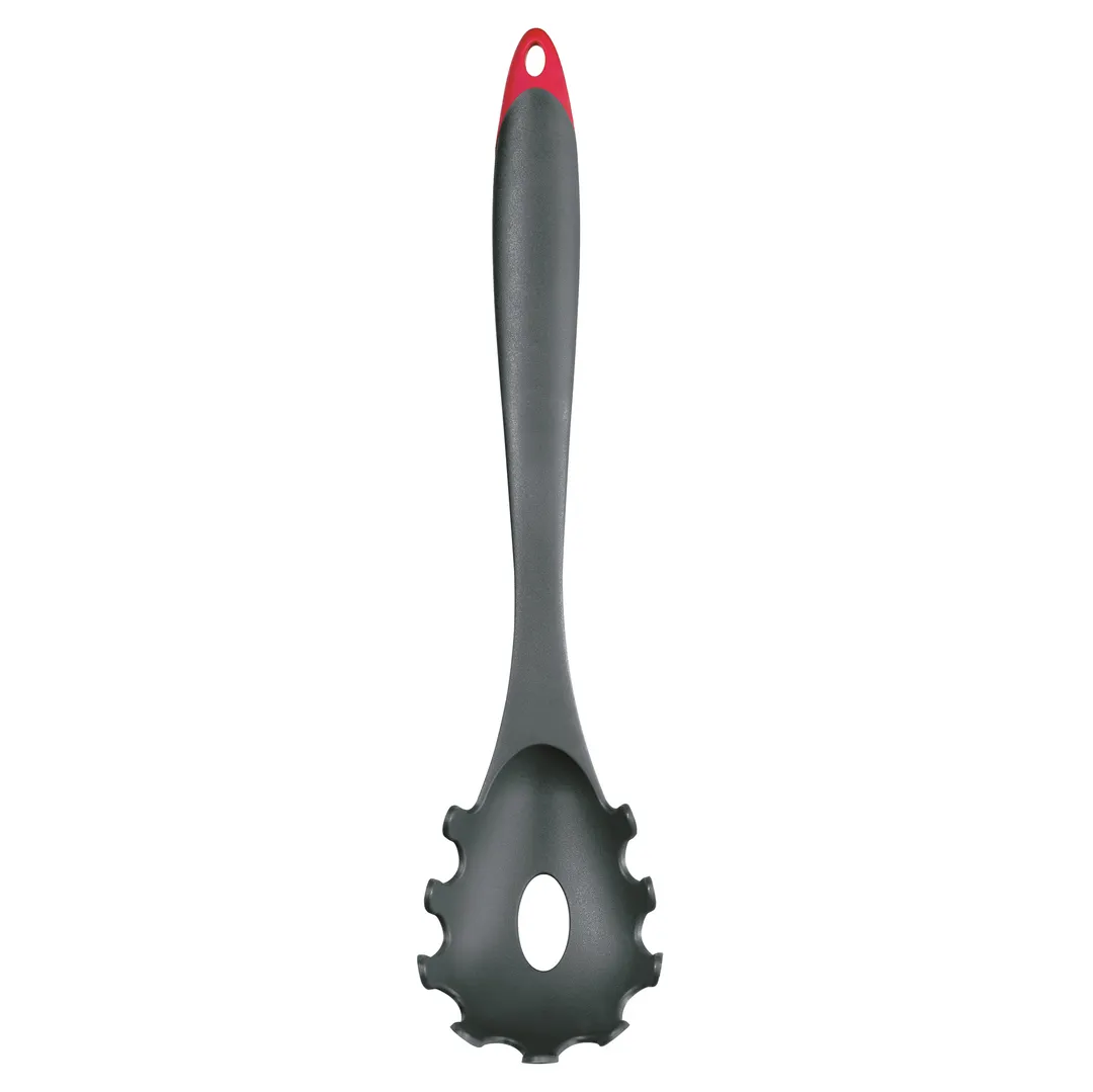 Browne USA 7112312 Pasta Server, 11-1/4" Heat‑Resist 480°F (250°C), Black Fiberglass Red Hanging Loop